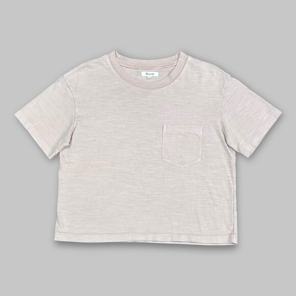 Madewell Women’s Boxy Crop Pocket Tee in Soft Blush - Size Small - Picture 1 of 4